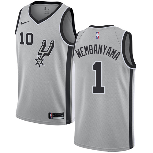 San Antonio Spurs #1 Victor Wembanyama Silver Youth Nba Swingman ...