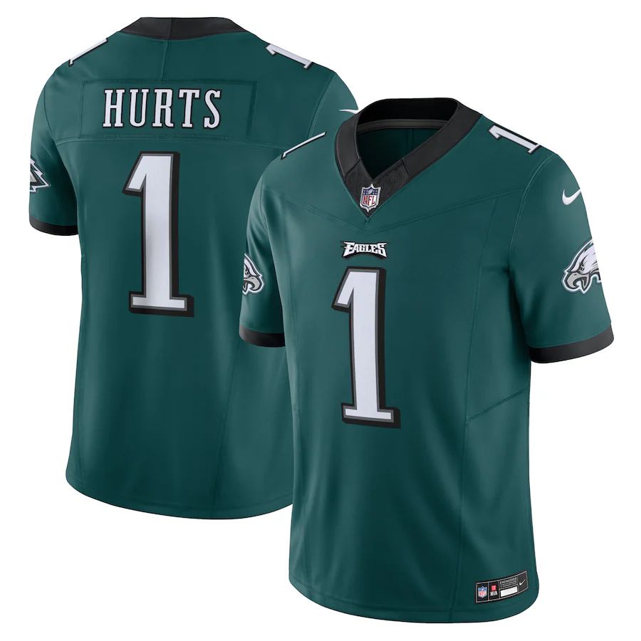 Philadelphia Eagles #1 Jalen Hurts Men'S Midnight Green Vapor F.U.S.E ...