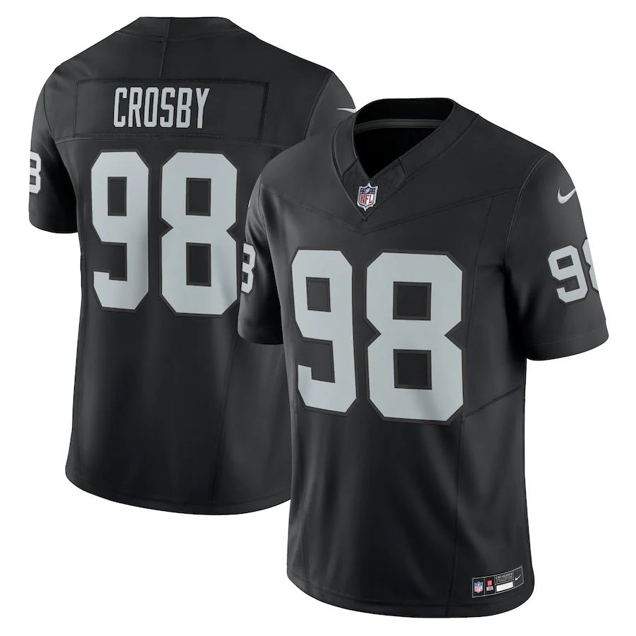 Las Vegas Raiders #98 Maxx Crosby Men'S Black Vapor F.U.S.E. Limited ...