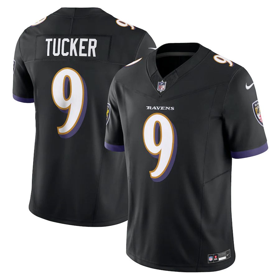 Baltimore Ravens #9 Justin Tucker Men'S Black Vapor F.U.S.E. Limited ...