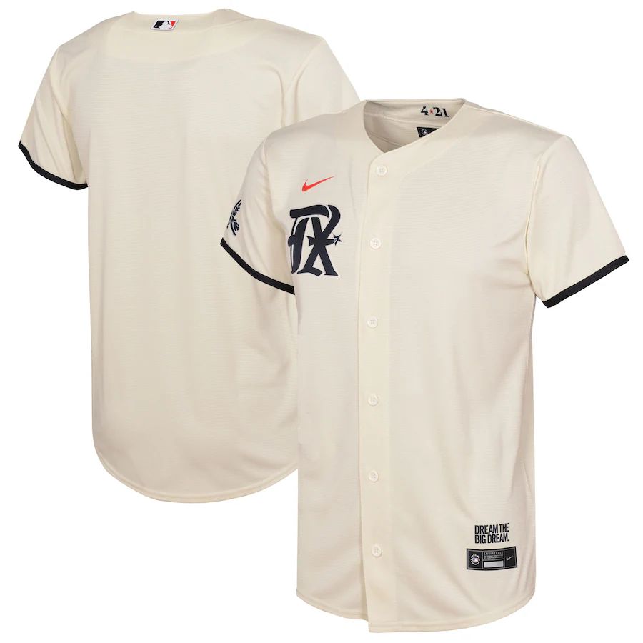 Texas Rangers Blank Youth Cream 2023 City Connect Replica Player Cheap ...