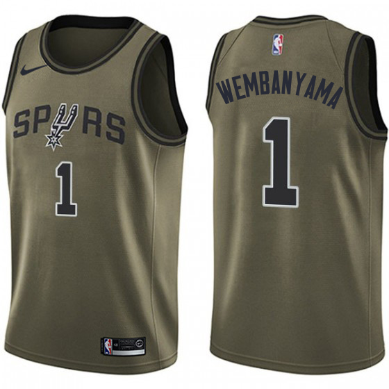 Cheap San Antonio Spurs #1 Victor Wembanyama Green Nba Swingman Salute ...