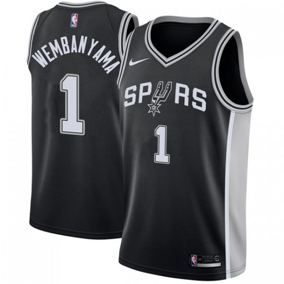 San Antonio Spurs #1 Victor Wembanyama Black Women'S Nba Swingman Icon ...