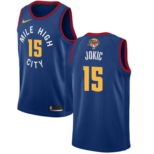 Nuggets #15 Nikola Jokic Blue Youth 2023 Nba Finals Patch Swingman ...